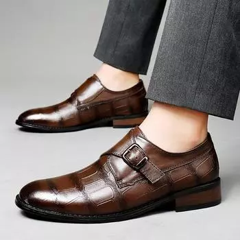 Мужская обувь из натуральной кожи для отдыха и бизнеса. Высококачественная модная дизайнерская универсальная мужская обувь для отдыха на природе для свадебных вечеринок. 36 коричневый