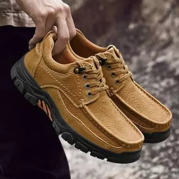 Мужская обувь из натуральной кожи. Классическая уличная повседневная обувь на шнуровке 39–44. 39 чёрный