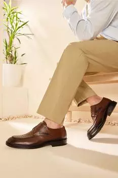 Мужская обувь из натуральной кожи Коричневые туфли