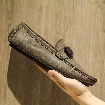 Мужская обувь из натуральной кожи, модная мужская повседневная обувь для вождения на плоской подошве, мокасины ручной работы с мягкой подошвой, для отдыха, прогулок, деловая обувь, мокасины 38