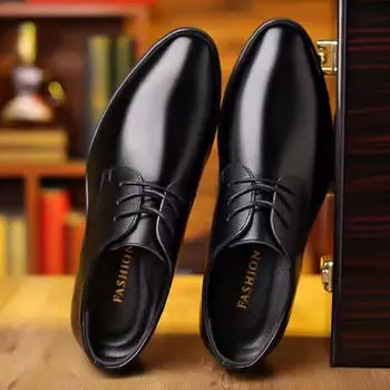 Мужская обувь из натуральной кожи Мужская деловая офисная мужская модельная кожаная обувь 39 чёрный