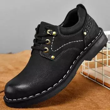 Мужская обувь из натуральной кожи на платформе, роскошные мужские кроссовки, высококачественная обувь для походов на открытом воздухе, мужская повседневная обувь ручной работы 39
