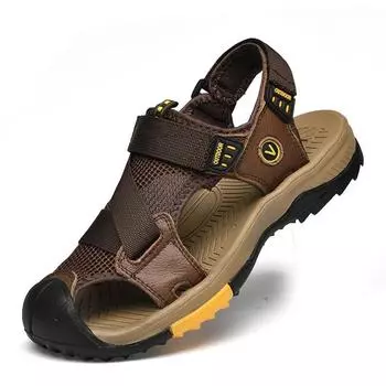 Мужская обувь из натуральной кожи, новые летние мужские сандалии большого размера 46, мужские сандалии 2024, модные сандалии, тапочки, большой размер 38-46 38