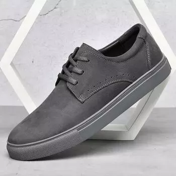 Мужская обувь из натуральной кожи, осенне-зимняя мужская обувь, повседневная обувь на шнуровке, плоская подошва, дышащая, нескользящая, для ходьбы, мужская обувь 6.5