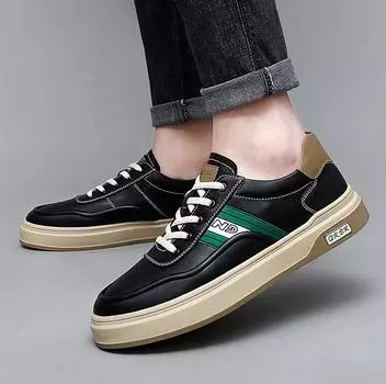 Мужская обувь из натуральной кожи, повседневная обувь от люксового бренда, новые удобные кроссовки для тенниса, деловая обувь для мужчин 2024 г. 38 бежевый