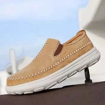 Мужская обувь из натуральной кожи Повседневная обувь Легкая мужская деловая обувь Удобная мужская обувь для вождения Мужские мокасины Кроссовки 39 серый