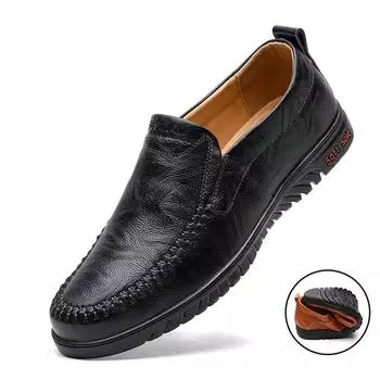 Мужская обувь из натуральной кожи, повседневные формальные лоферы без шнуровки, мужские мокасины, итальянские черные мужские туфли для вождения 37 чёрный