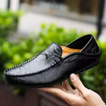 Мужская обувь из натуральной кожи, повседневные роскошные брендовые деловые мужские лоферы, мокасины, итальянские дышащие мужские топсайдеры без шнуровки, большие размеры 38