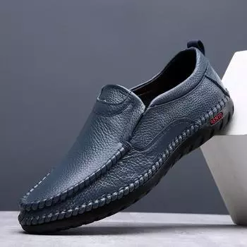Мужская обувь из натуральной кожи, повседневные формальные лоферы без шнуровки, мужские мокасины, итальянские черные мужские туфли на плоской подошве 38