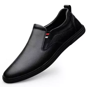Мужская обувь из натуральной кожи, роскошные брендовые итальянские повседневные мужские туфли без шнуровки, итальянские черные мужские туфли для вождения 38 чёрный