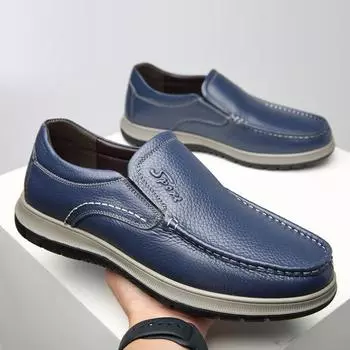Мужская обувь из натуральной кожи, роскошные мужские лоферы, офисные кожаные туфли, деловая обувь, роскошная мужская обувь ручной работы, мужские туфли Chaussure Hommes 38 синий