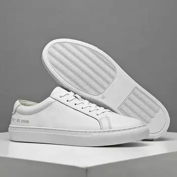 Мужская обувь из натуральной кожи, роскошные дизайнерские кроссовки, модная деловая повседневная обувь для мужчин, прогулочные туфли на плоской подошве со шнуровкой, Zapatos Hombre 37 белый