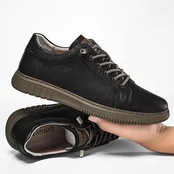 Мужская обувь из натуральной кожи, роскошные брендовые повседневные удобные кроссовки для крикета, модные кроссовки для мужчин, легкие кроссовки для вождения, большой размер 36 бежевый