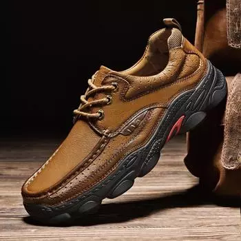 Мужская обувь из натуральной кожи, роскошные повседневные кроссовки на платформе для мужчин 2024 года, удобные мокасины для походов и отдыха на открытом воздухе, деловая обувь 38 чёрный