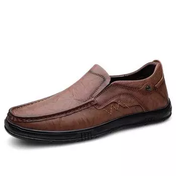 Мужская обувь из натуральной кожи, роскошный бренд 2024 года, повседневные, без застежек, формальные, черные или коричневые, мужские туфли для вождения 38 чёрный