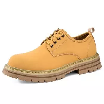 Мужская обувь из натуральной кожи ручной работы. Удобная повседневная кожаная обувь. Мокасины. Мужская обувь на плоской подошве. 38 жёлтый