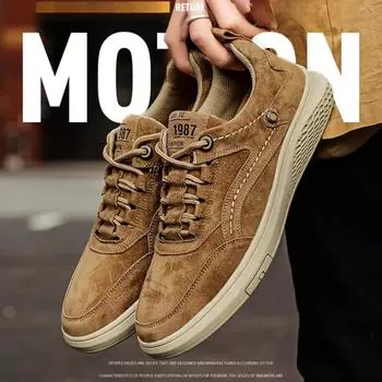 Мужская обувь из натуральной кожи, туфли на плоской подошве со шнуровкой 39 хаки