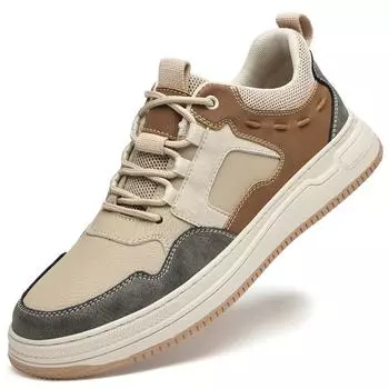 Мужская обувь из натуральной кожи в британском стиле, трендовая удобная повседневная обувь, мокасины, мужская обувь на плоской подошве 38 бежевый