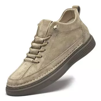 Мужская обувь из натуральной кожи в британском стиле, трендовая удобная повседневная обувь, мокасины, мужская обувь на плоской подошве 41 хаки