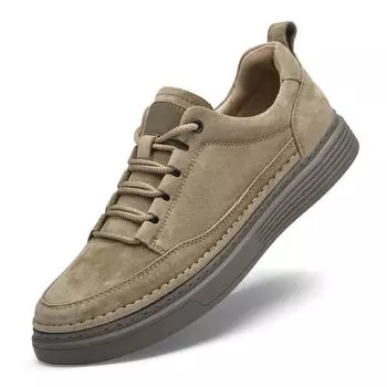 Мужская обувь из натуральной кожи в британском стиле, трендовая удобная повседневная обувь, мокасины, мужская обувь на плоской подошве 37 коричневый