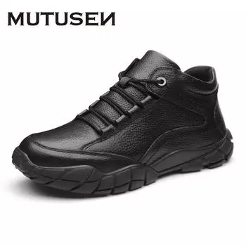 Мужская обувь из натуральной кожи, высококачественные верхние слои коровьей кожи, мужские кроссовки, теплая кожаная обувь для мужчин и женщин, размеры 36-45 37