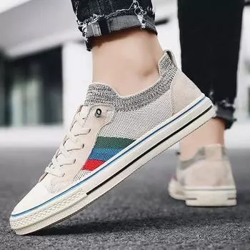 Мужская обувь из парусины 2024 года, новые летние дышащие тонкие дезодорирующие повседневные туфли для доски с одной педалью, ленивые старые пекинские тканевые туфли 39