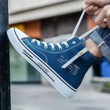 Мужская обувь из вулканизированной парусины Мужские кроссовки Высокие спортивные туфли Повседневная дышащая обувь на платформе Мужские кроссовки Tenis Masculino 39 синий