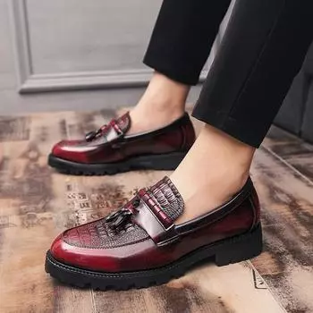 Мужская обувь из высококачественной кожи, мужские мокасины, винтажные мужские туфли-оксфорды с кисточками, мокасины мужские Delocrd 7