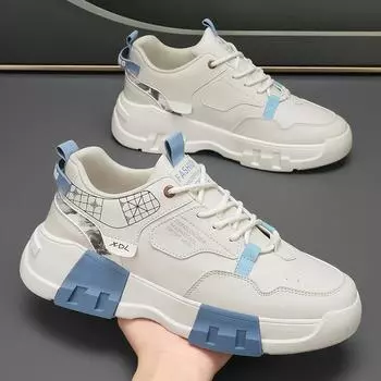 Мужская обувь Кожаная поверхность Оргазм Мужская повседневная обувь для скейтборда Спортивная платформа Форрест Гамп Папины кроссовки 39