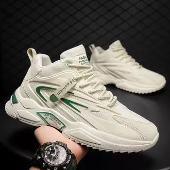 Мужская обувь кроссовки 2024 осень новый тренд дышащая сетка шнуровка кроссовки мода повседневная спортивная обувь Zapatillas De Hombre 39 белый