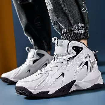 Мужская обувь, кроссовки, большая мужская обувь, осенние новые универсальные баскетбольные кроссовки, зимние мужские дышащие повседневные кроссовки 39 белый