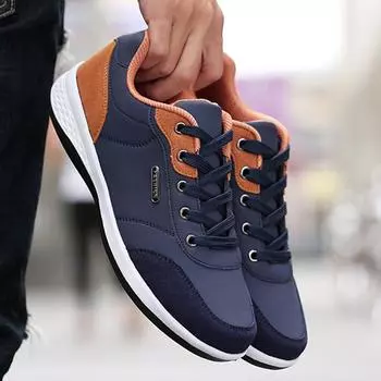 Мужская обувь Кроссовки из искусственной кожи Трендовая повседневная обувь Модные дышащие кроссовки для отдыха Мужские кроссовки с нескользящей подошвой Мужская вулканизированная обувь 39