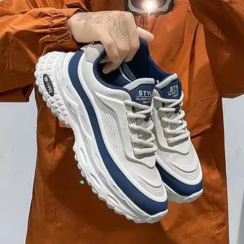 Мужская обувь кроссовки модные дышащие универсальные кроссовки на платформе кожаные спортивные унисекс мужские повседневные вулканизированные мужские туфли 39 коричневый