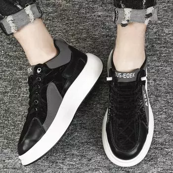 Мужская обувь Кроссовки Мужская мужская повседневная обувь Tenis Роскошные кожаные туфли Гоночная дышащая обувь Модные лоферы Кроссовки на плоской подошве для мужчин 39 чёрный