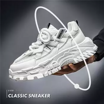 Мужская обувь Кроссовки Мужская повседневная мужская обувь Теннис Роскошная обувь Кроссовки Race Дышащая обувь Модные лоферы Кроссовки для мужчин 39 белый