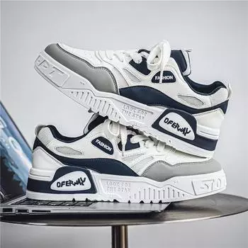 Мужская обувь Кроссовки Мужская повседневная обувь Досуг Роскошные мужские кроссовки для ходьбы Массивные трендовые кроссовки для мужчин Спортивная обувь для бега Мужская обувь 44 синий