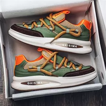 Мужская обувь Кроссовки Мужская повседневная обувь Дышащая удобная обувь для отдыха Роскошные массивные кроссовки для мужчин Спортивная обувь для бега Мужская обувь 44 бежевый