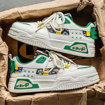 Мужская обувь Кроссовки Мужская повседневная обувь Дышащая удобная обувь для отдыха Роскошные массивные кроссовки для мужчин Спортивная обувь для бега Обувь 44 зелёный