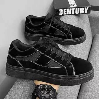 Мужская обувь Кроссовки Мужская теннисная обувь класса люкс Мужская повседневная обувь Мужская обувь Модная кожаная обувь для скейтбординга на все времена года Мужская обувь для скейтбординга для студентов 39 чёрный