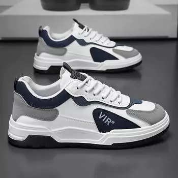 Мужская обувь, кроссовки, мужская теннисная роскошная обувь, мужская повседневная обувь, мужская обувь, модная кожаная обувь для четырех сезонов, обувь для скейтбординга для мужчин 44 белый