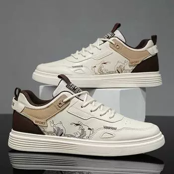 Мужская обувь, кроссовки, мужская теннисная роскошная обувь, мужская повседневная обувь, мужская обувь, модная обувь из искусственной кожи, четыре сезона, обувь для скейтбординга для мужчин 39 белый