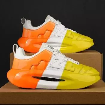 Мужская обувь Кроссовки Мужские теннисные туфли класса люкс Мужские повседневные кроссовки для бега Дышащие модные лоферы Кроссовки для мужчин 39 жёлтый