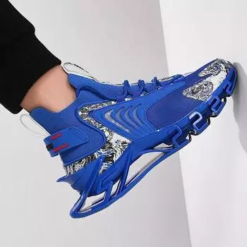 Мужская обувь Кроссовки Мужские теннисные туфли класса люкс Мужские повседневные кроссовки для бега Дышащие модные лоферы Кроссовки для мужчин 39 синий