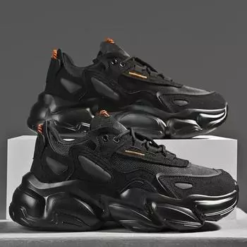 Мужская обувь Кроссовки Мужские теннисные туфли Роскошные мужские повседневные кроссовки для бега Дышащие модные мокасины Кроссовки для мужчин 36 чёрный