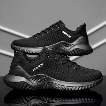 Мужская обувь Кроссовки на шнуровке Дышащие кроссовки Нескользящая уличная обувь 40-47 40 чёрный/белый