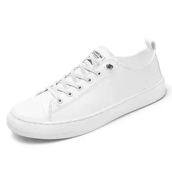 Мужская обувь Кроссовки на шнуровке Кожаные трендовые повседневные туфли для отдыха на открытом воздухе Дышащие нескользящие итальянские мужские белые туфли Elegantes 39