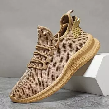 Мужская обувь Кроссовки с дышащей сеткой Слипоны для ходьбы Кроссовки для мужчин Теннисная спортивная обувь 40 чёрный