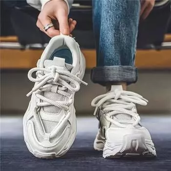 Мужская обувь кроссовки весна 2024 новые дышащие нескользящие повседневные туфли универсальные модные спортивные сетчатые папины модные туфли 39 чёрный