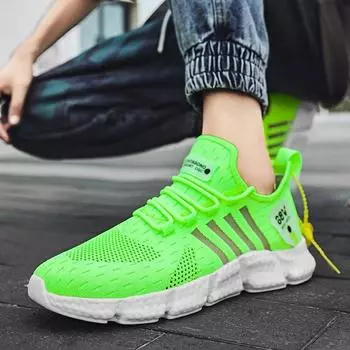 Мужская обувь, легкая повседневная сетчатая обувь для пар, мягкие кроссовки на шнуровке, мужские летние брендовые женские и мужские кроссовки, дышащие 36