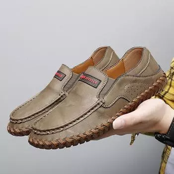 Мужская обувь Легкая удобная кожаная мужская повседневная обувь Брендовая мода Низкие туфли на плоской подошве Мужские мокасины для вождения Обувь для мужчин 39